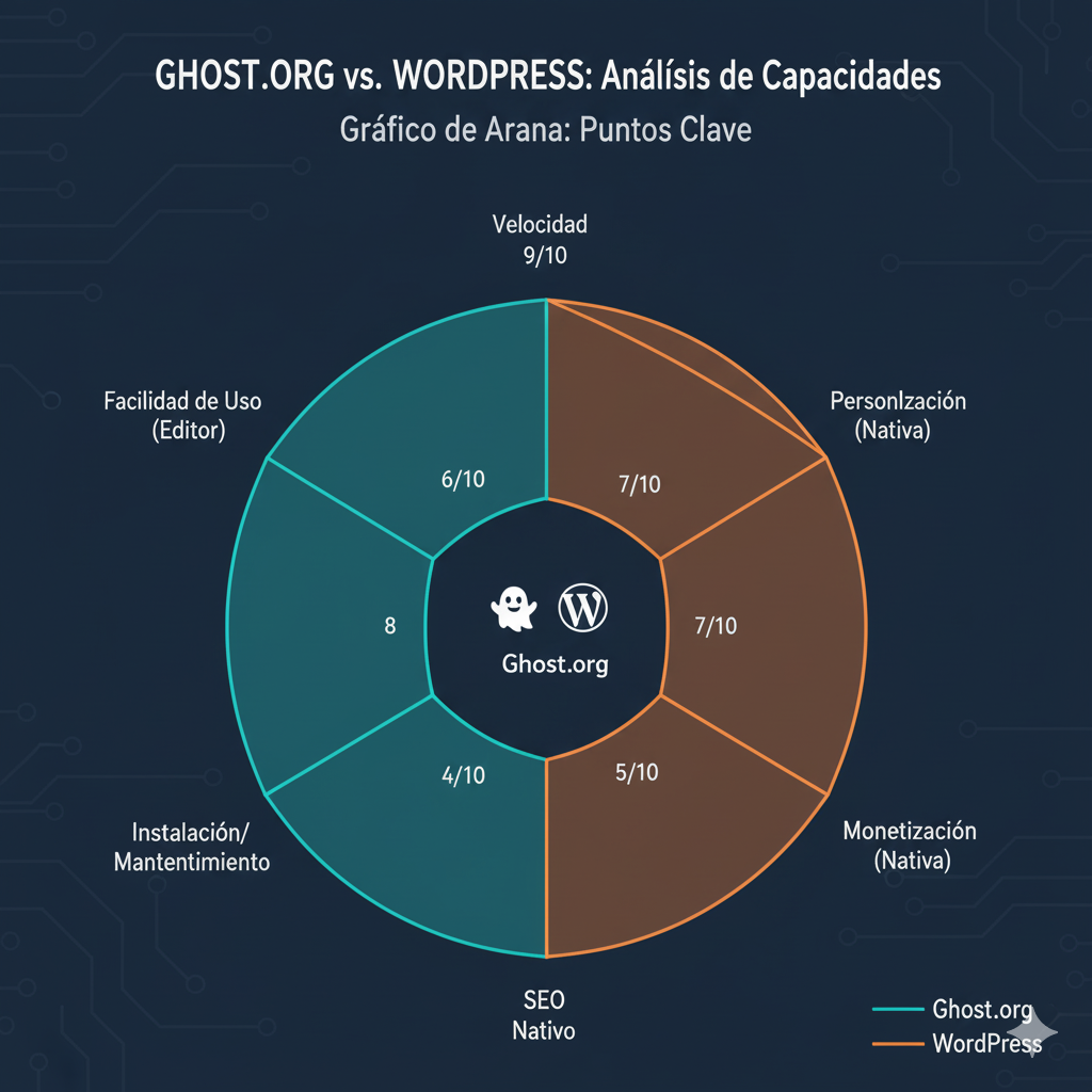 Grafico Ghost vs WordPress