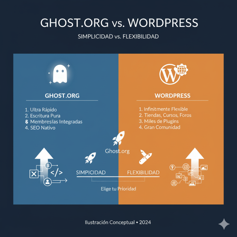 Ghost.org vs. WordPress: La Batalla de los CMS para Creadores de Contenido